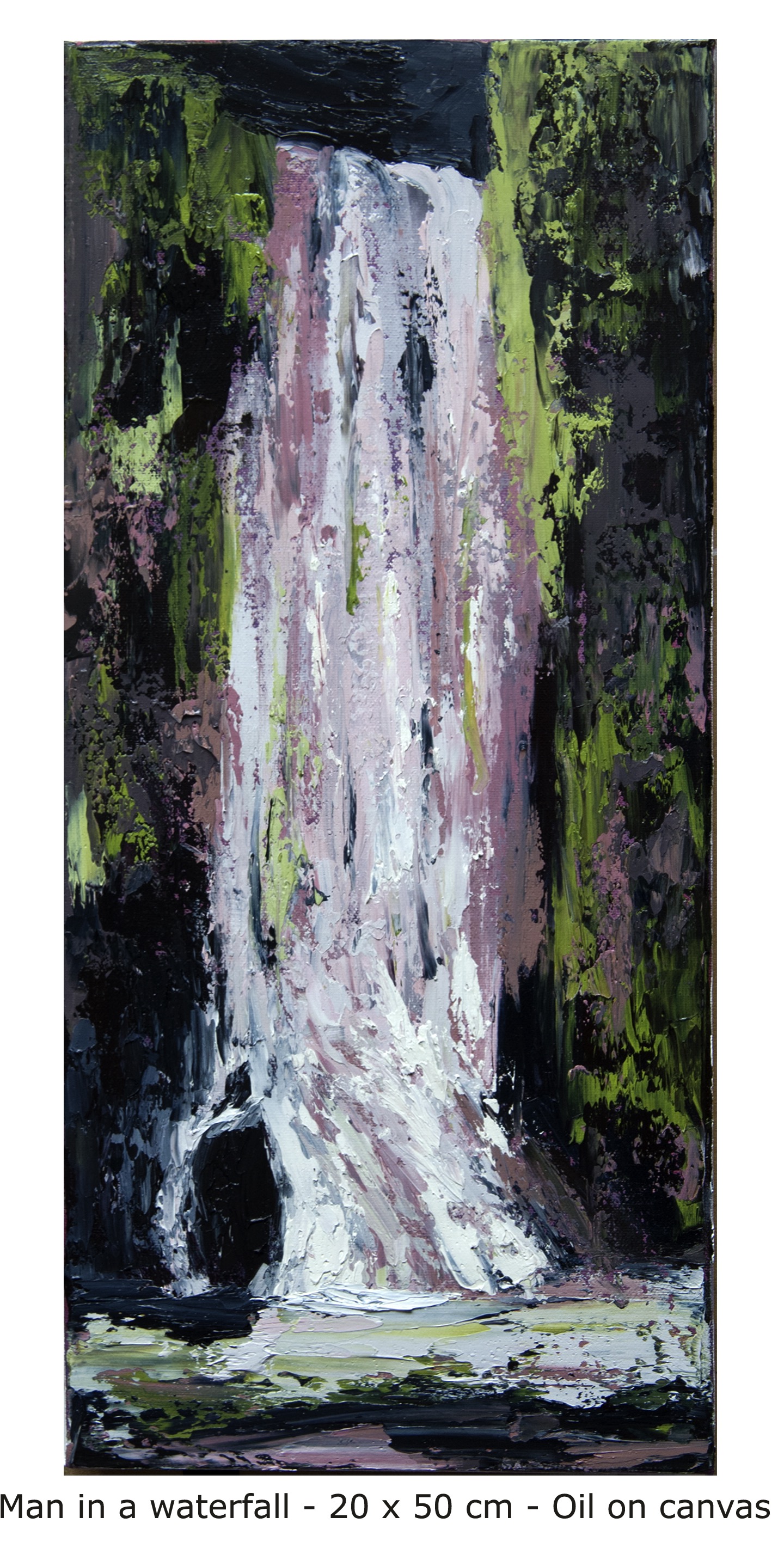 Man in the waterfall