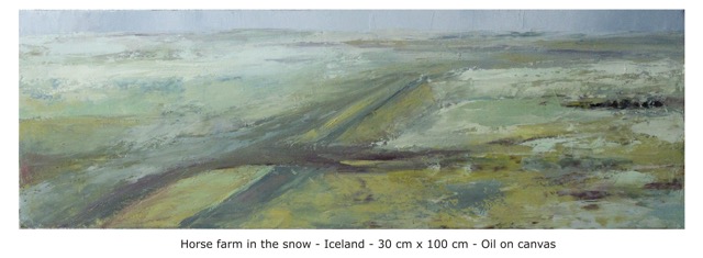  Horse farm in the snow, Iceland